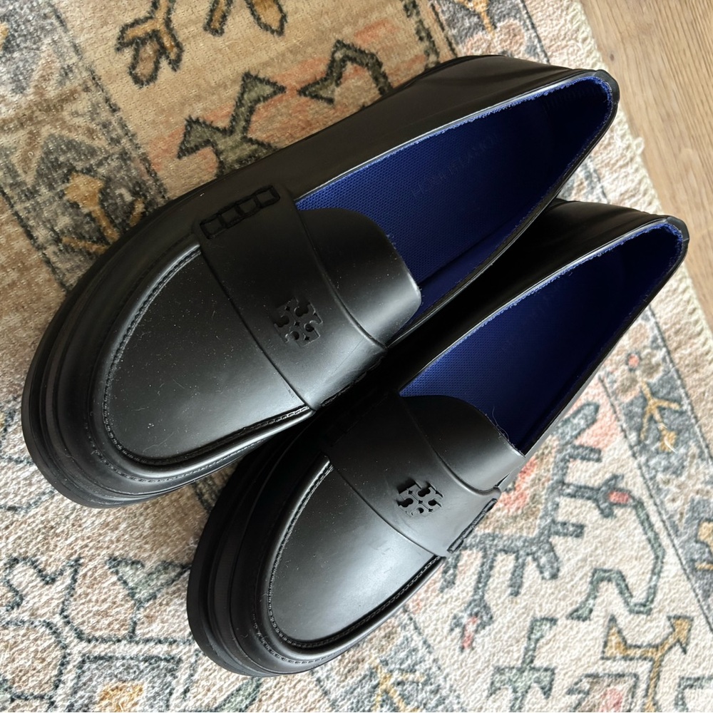 Tory Burch Black Rubber Loafers